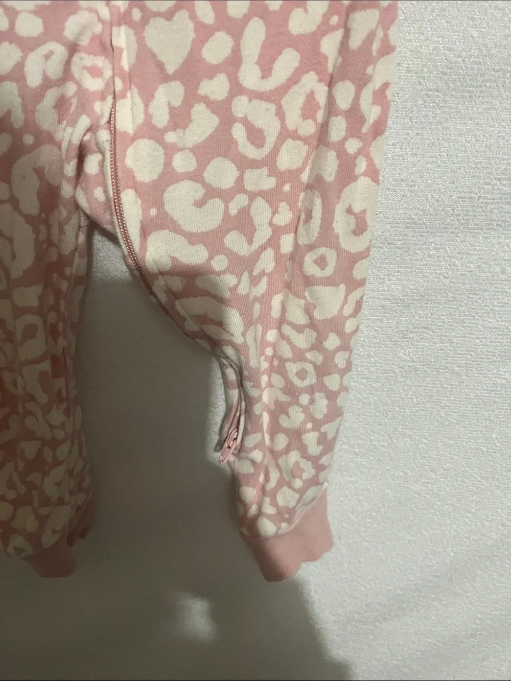 Old Navy Pink and White Leopard Kids Footed One-Piece Pajamas